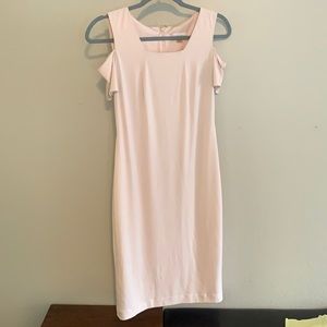 Calvin Klein powder pink cold shoulder dress Sz 2 stretch